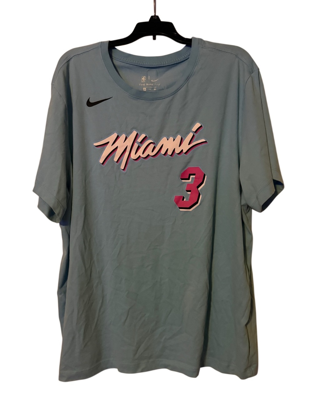 Nike Miami Heat Dwayne Wade Shirt Jersey 2XL Blue/Pink